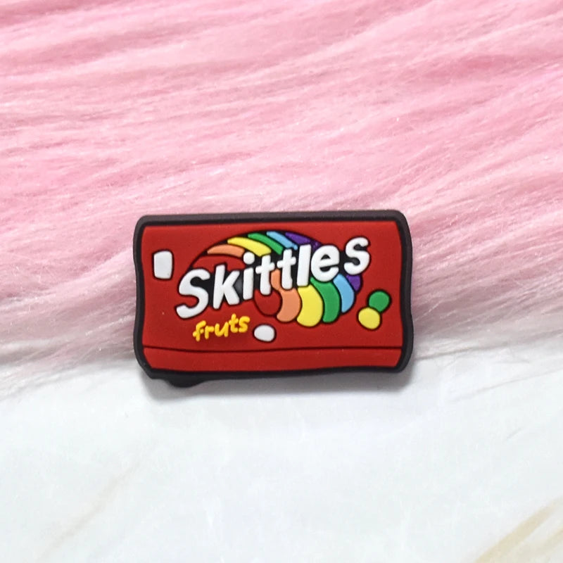 Ultimate Snack Selection: 10 Delightful Food-Themed Pin Brooches, Featuring Popcorn and More-SKITTLES-