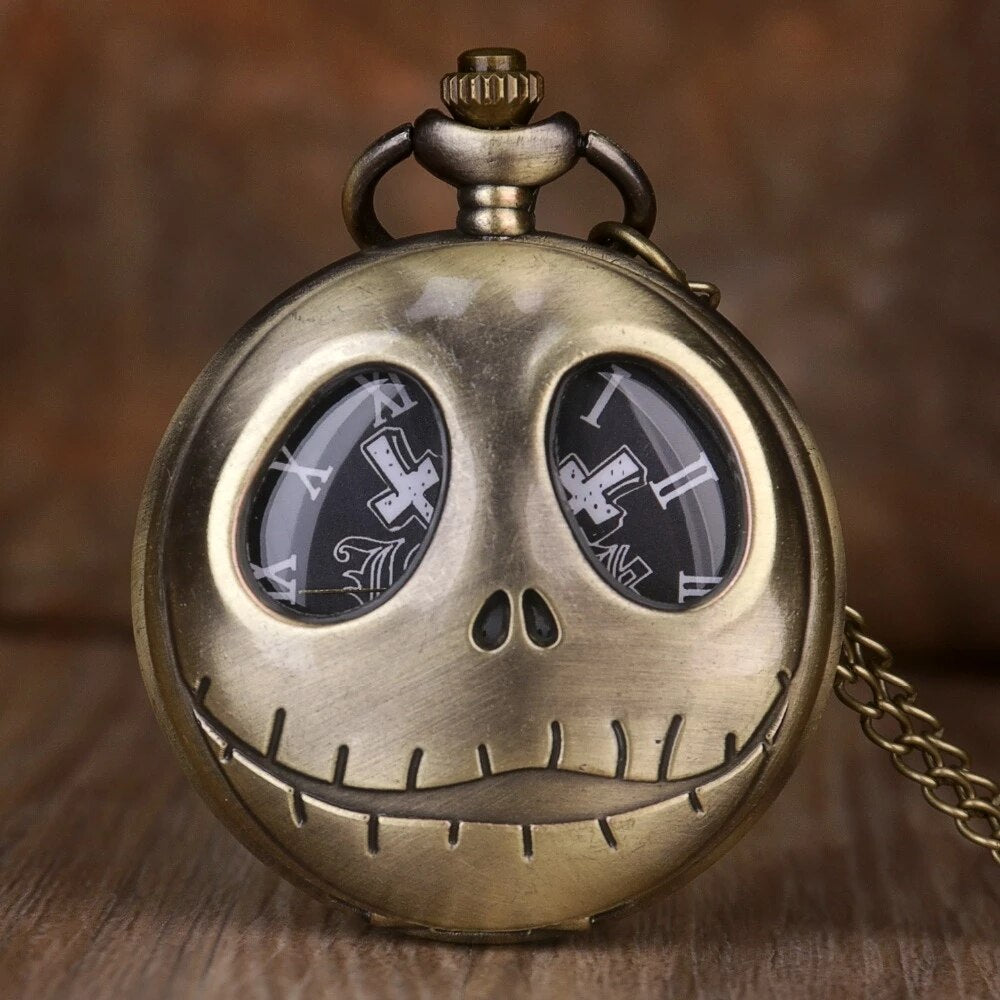 A Nightmare Before Christmas - Romantic Steampunk Film Gift For Men & Women - Quartz Pocket Watch With Chain - Cult Movie Present-CF1369-