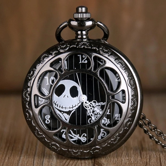 A Nightmare Before Christmas - Romantic Steampunk Film Gift For Men & Women - Quartz Pocket Watch With Chain - Cult Movie Present-CF1240-