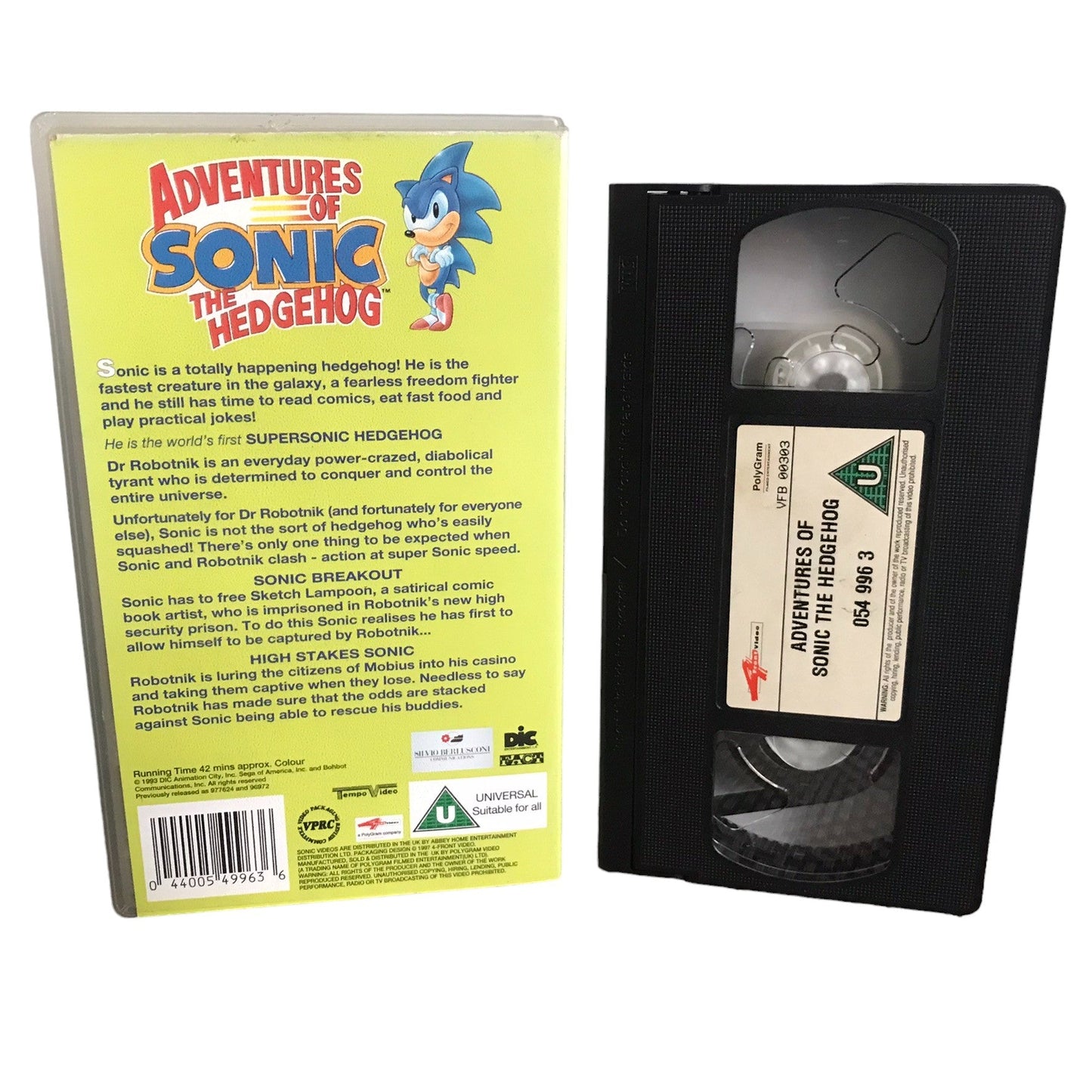 Adventures of Sonic The Hedgehog - Long John Baldry - 4 Front Video - Childrens - Pal - VHS-