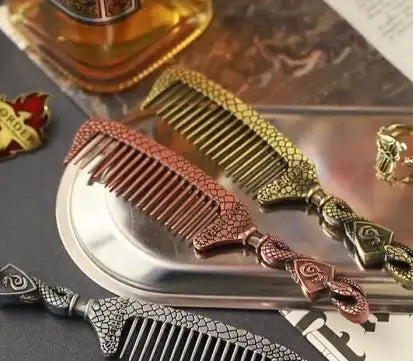 Vintage Metal Comb Potters Style - Harry Potter Hogwarts School Detangle Hair Brush - Stylish Salon Hairdressing Tool-