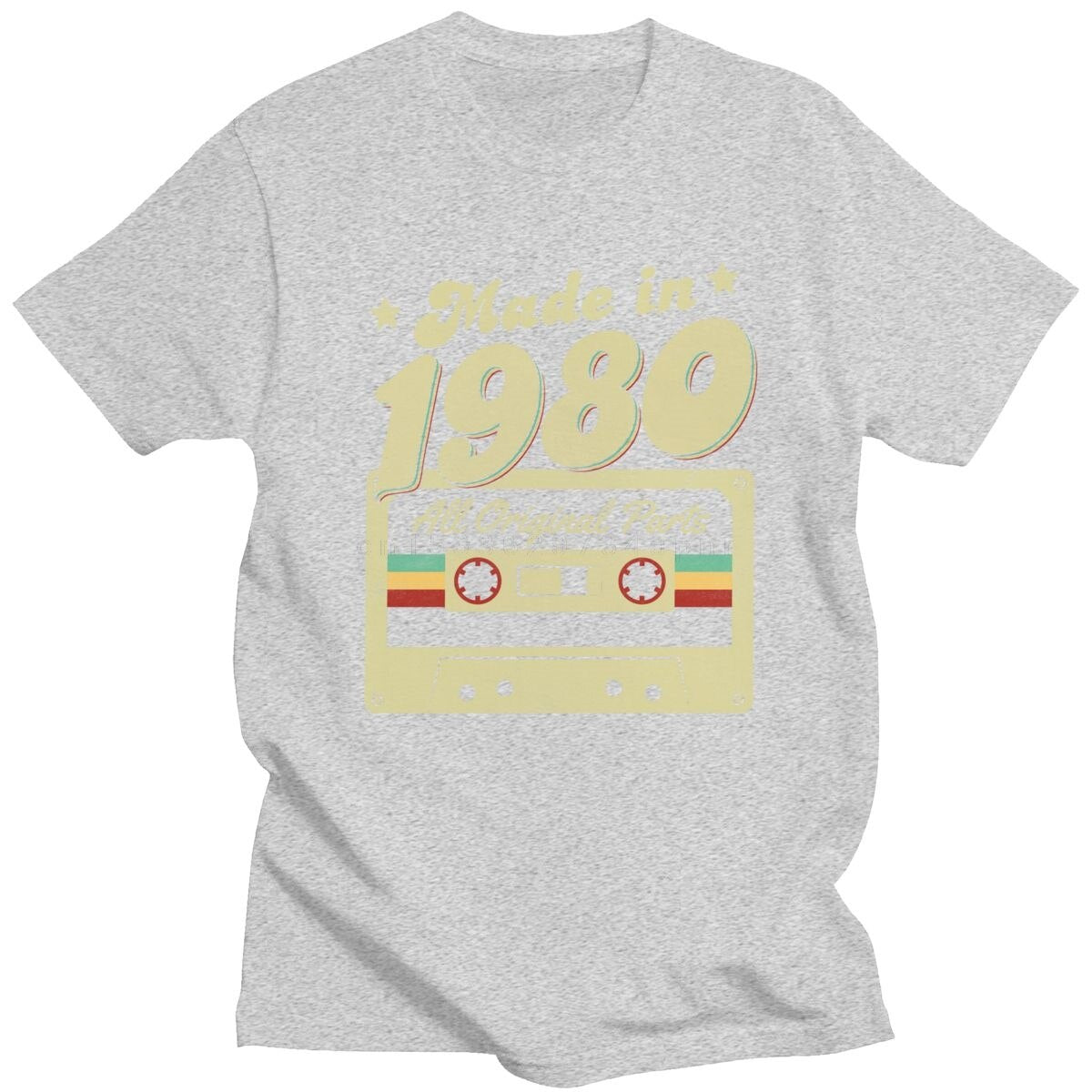 Made In 1980 - Old School Retro 80s T-Shirt - Birthday Or Christmas - Love Gift-Gray-XS-