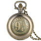 9 3/4 Station - Pocket Watch With Chain - Harry Potter Pendant - Great Gift For Film Fans - Stylish Birthday, Christmas, Valentines Day-bronze 1-