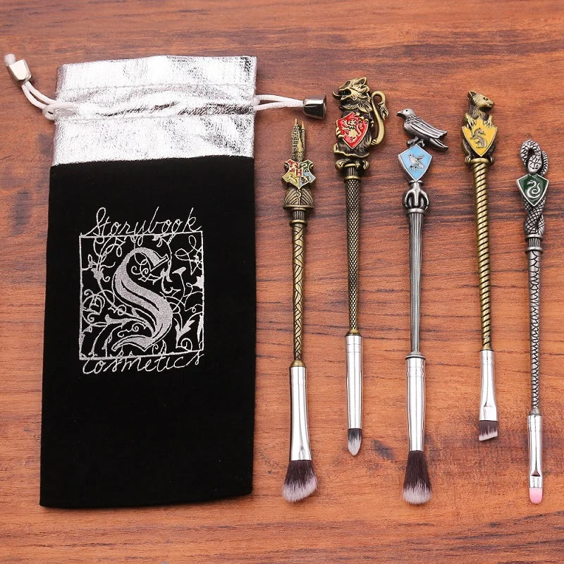 Metal Magic Wand Makeup Brush Set - Harry Potter Cosmetics - Ideal Beauty Makeup Kit-