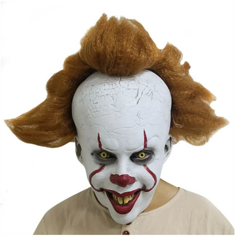 Movie Killer Clown Cosplay Costume - Perfect for Halloween Carnival with Gloves, Mask for Adults and Kids-Only Mask-S-Men