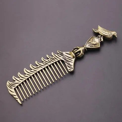 Vintage Metal Comb Potters Style - Harry Potter Hogwarts School Detangle Hair Brush - Stylish Salon Hairdressing Tool-Ravenclaw-1-