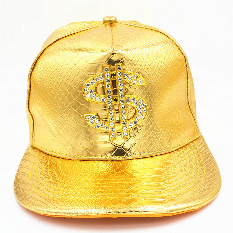 Metal Golden Dollar - Snapback Baseball Cap - Summer Hat For Men and Women-Gold-adults-