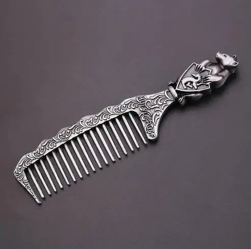 Vintage Metal Comb Potters Style - Harry Potter Hogwarts School Detangle Hair Brush - Stylish Salon Hairdressing Tool-Hufflepuff-2-