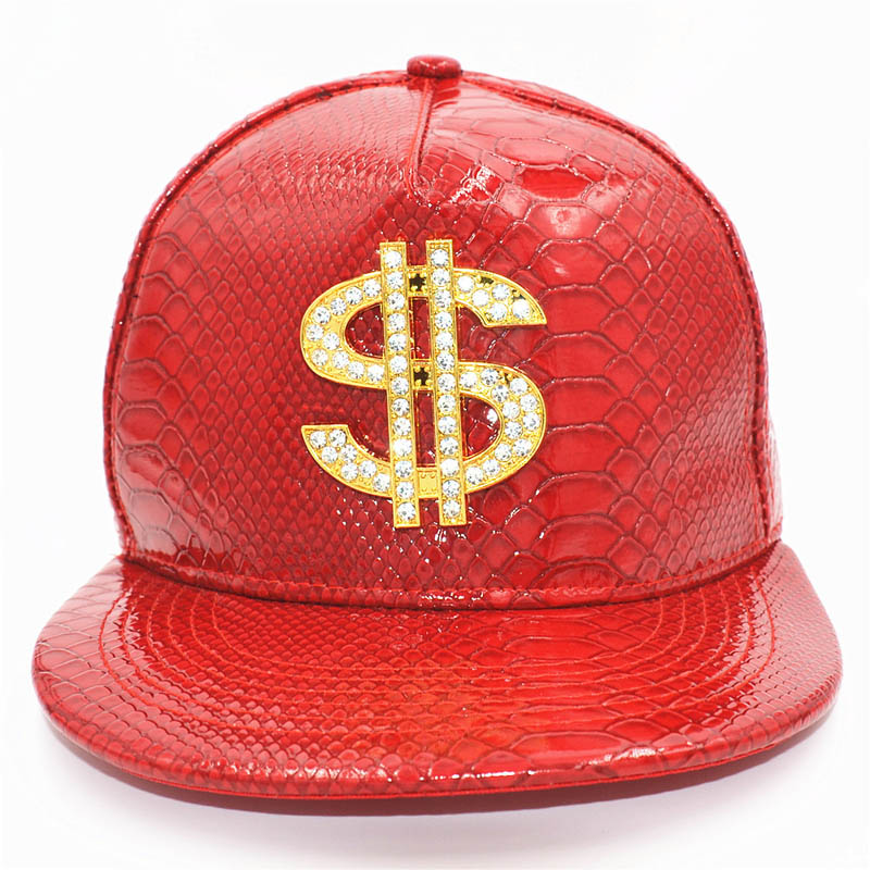 Metal Golden Dollar - Snapback Baseball Cap - Summer Hat For Men and Women-Red-adults-