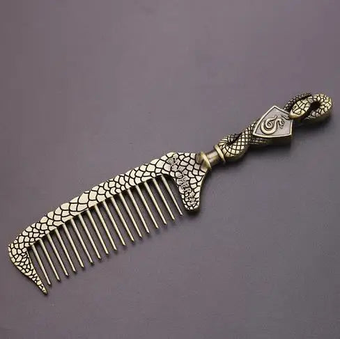 Vintage Metal Comb Potters Style - Harry Potter Hogwarts School Detangle Hair Brush - Stylish Salon Hairdressing Tool-Slytherin-1-