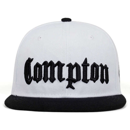 COMPTON Classic Hip-Hop - Snapback Baseball Cap - Summer Hat For Men and Women-White-54-62cm-
