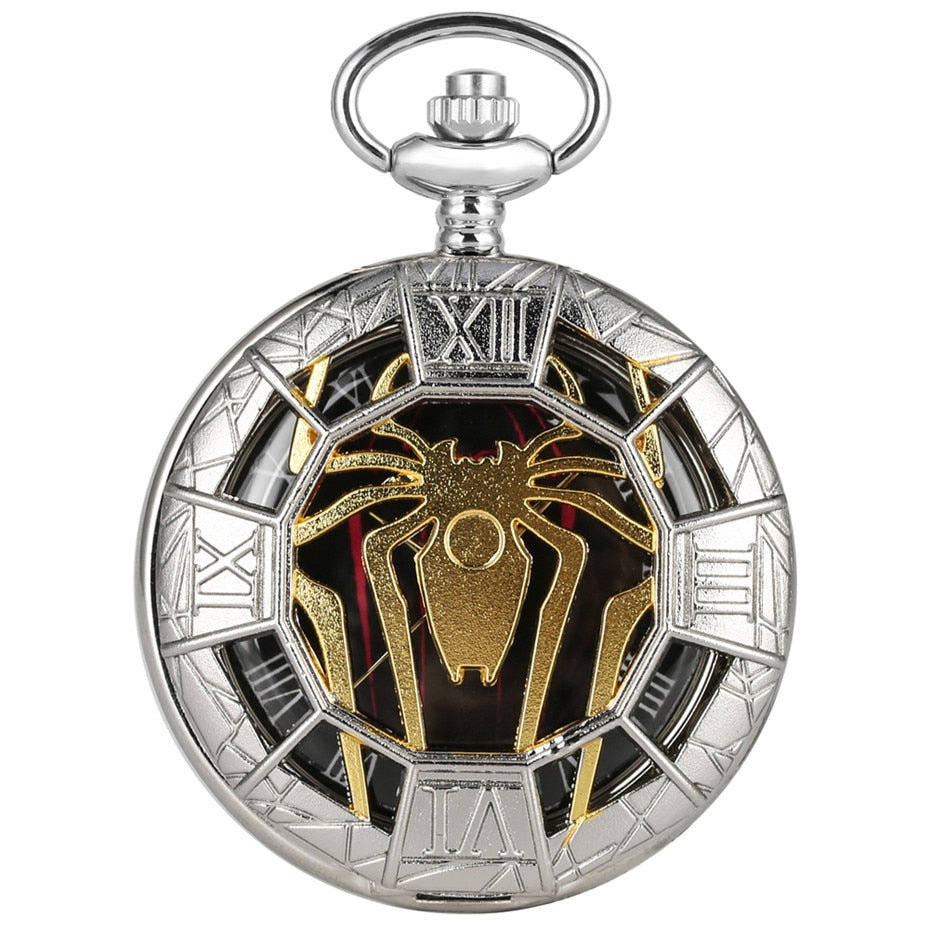 SpiderMan - Pocket Watch With Chain - Comic Book Pendant - Great Gift For Film Fans - Stylish Birthday, Christmas, Valentines Day-only watch-