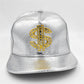 Metal Golden Dollar - Snapback Baseball Cap - Summer Hat For Men and Women-Silver-adults-
