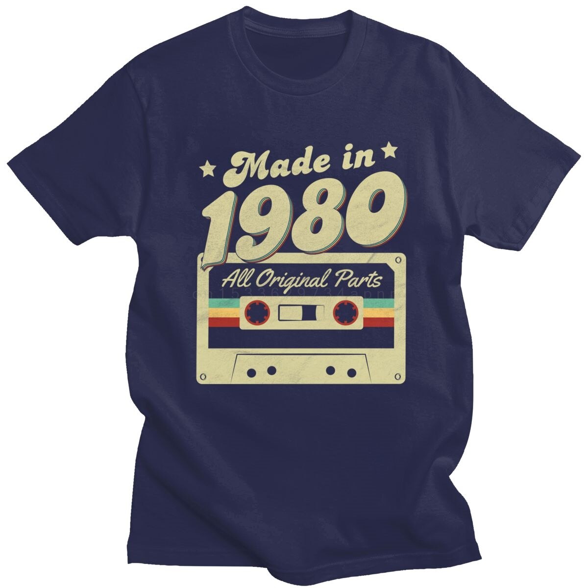 Made In 1980 - Old School Retro 80s T-Shirt - Birthday Or Christmas - Love Gift-Navy Blue-XS-