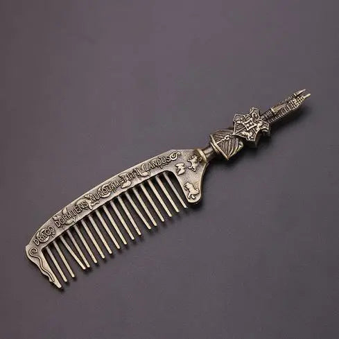 Vintage Metal Comb Potters Style - Harry Potter Hogwarts School Detangle Hair Brush - Stylish Salon Hairdressing Tool-H-1-