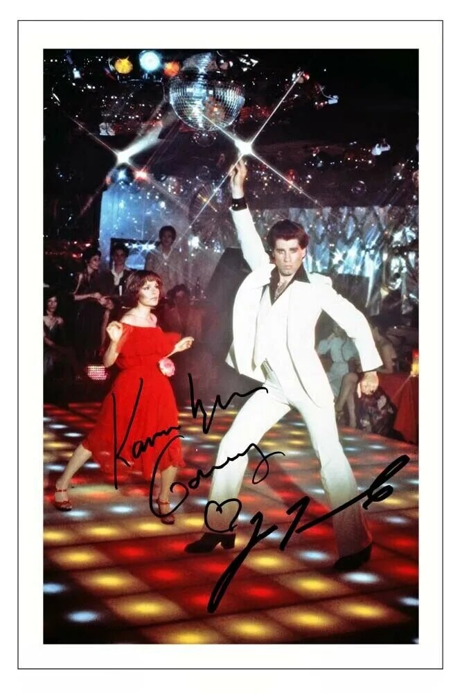 Saturday Night Fever - Karen Lynn Gorney & John Travolta Signed Poster-30x45cm-