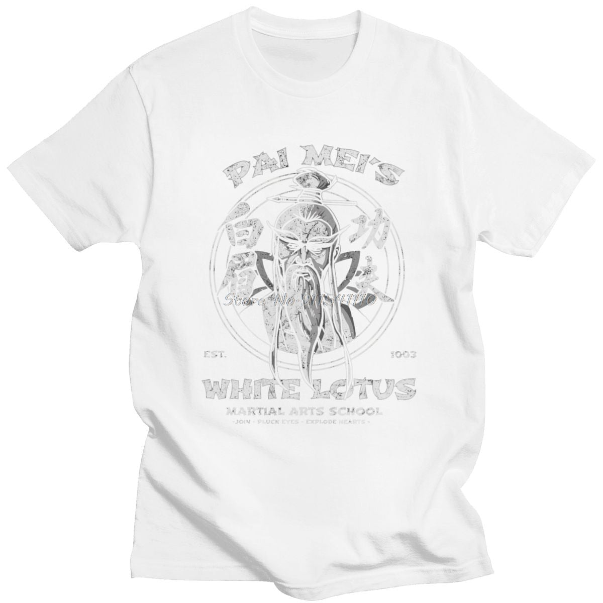 Pai Mei - White Lotus - Kill Bill - Cotton T-Shirt - Cult Movie Lover Day Wear-White-XS-