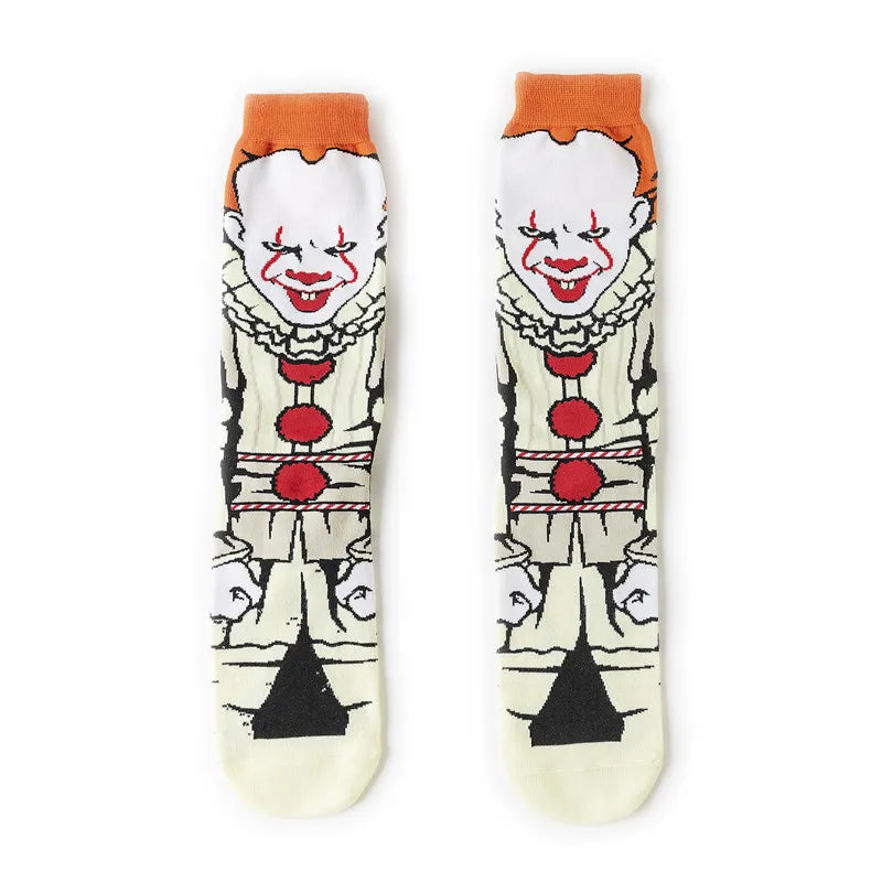 ZF2186 Horror Killers Movie Characters Socks - Unisex Comfortable Fashion - Clown Personality Design-1-