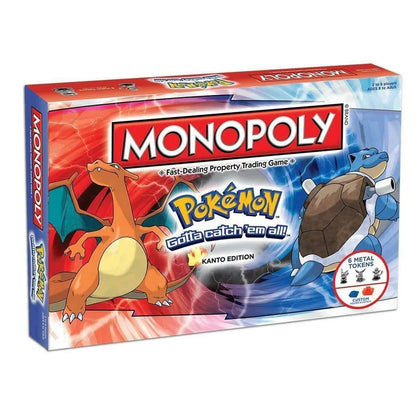 Pokemon MONOPOLY Board Game - English Johto and Kanto Edition - Perfect Family Party Game Gift for Children-Kanto Edition-