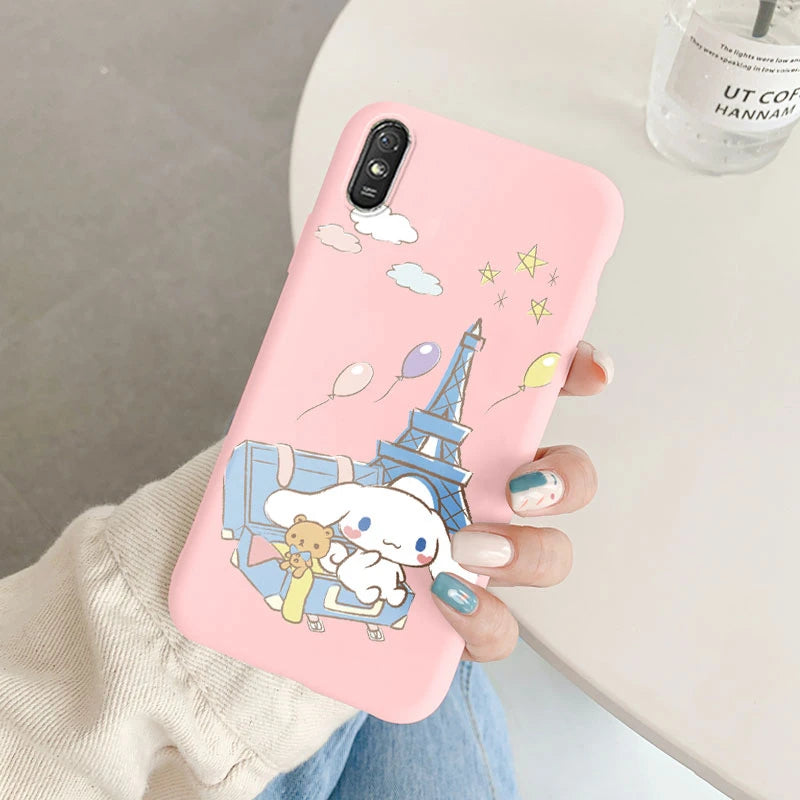 Cute Cartoon Phone Case - Anti-drop Soft Kuromi Melody Cinnamoroll Case - Xiaomi Redmi 9A 9AT Back Cover - Girl Boys for Redmi 9a - Xiaomi Redmi 9A - Anime Fan Gift-Kqf-sanlo49-Redmi 9A-