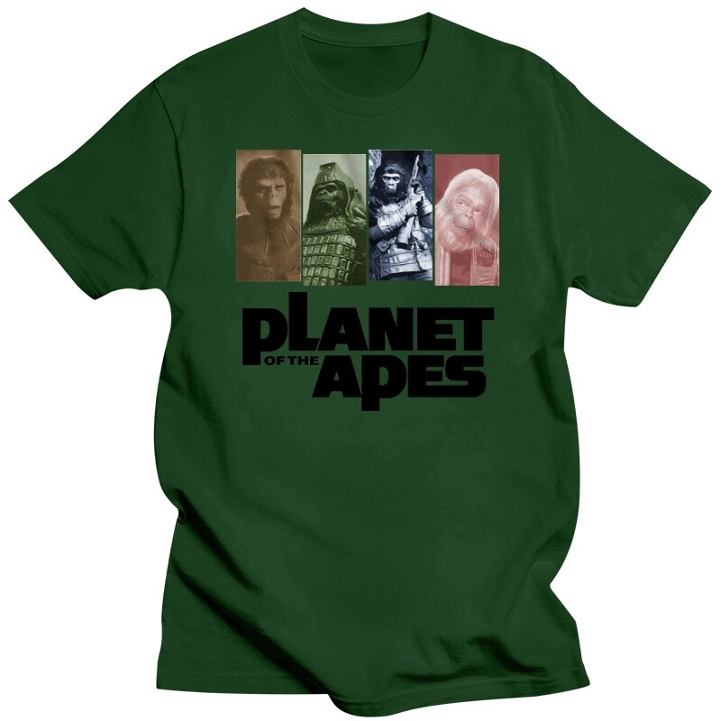 Planet Of The Apes - 1968 Movie Poster T-Shirt - Cult Movie Classic - Garment-greenMen-S-