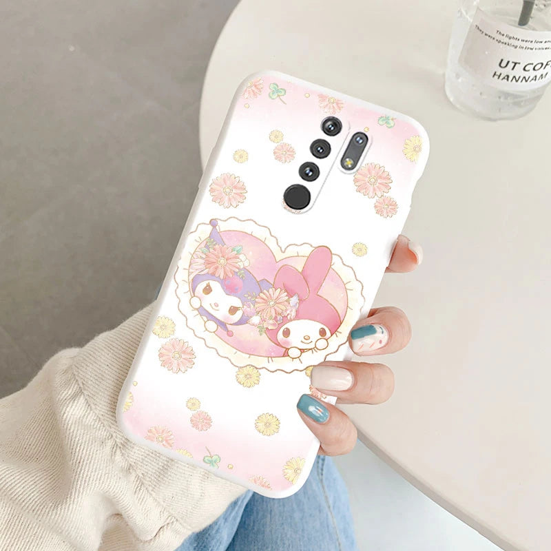 Cartoon Phone Case Kuromi Melody Cinnamoroll - Anti-drop Silicone Case - Xiaomi POCO M2 Redmi 9 Back Cover - Girl Boys for Redmi 9 - Xiaomi Redmi 9 - Anime Fan Gift-Kba-sanlo132-Redmi 9-