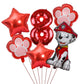1Set Cartoon Paw Patrol Ryder Birthday Decoration - Aluminum Film Balloon Set Dog Chase Skye Marshall - Party Supplies Children Toys-Red 6pcs 8-