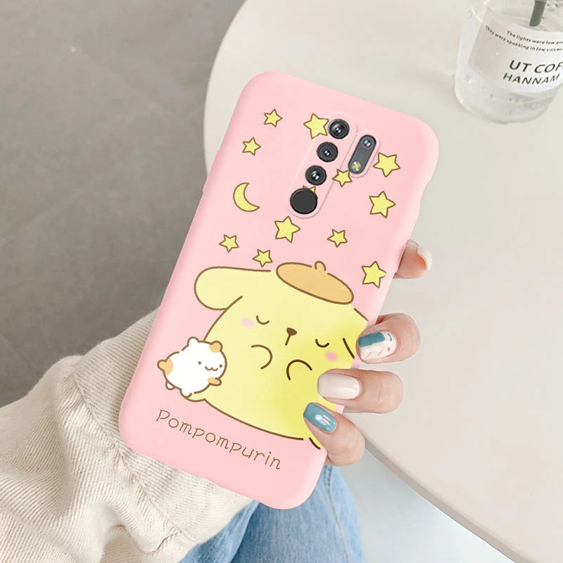 Cartoon Phone Case Kuromi Melody Cinnamoroll - Anti-drop Silicone Case - Xiaomi POCO M2 Redmi 9 Back Cover - Girl Boys for Redmi 9 - Xiaomi Redmi 9 - Anime Fan Gift-Kqf-sanlo45-Redmi 9-