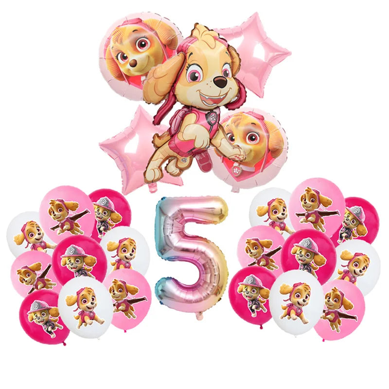 Paw Patrol Pink Birthday Skye Theme Party Decorations - Tableware Set Paper Plates Cups Napkins - For Kid Party Supplies Toy Gifts-24pcs-number5-Other-