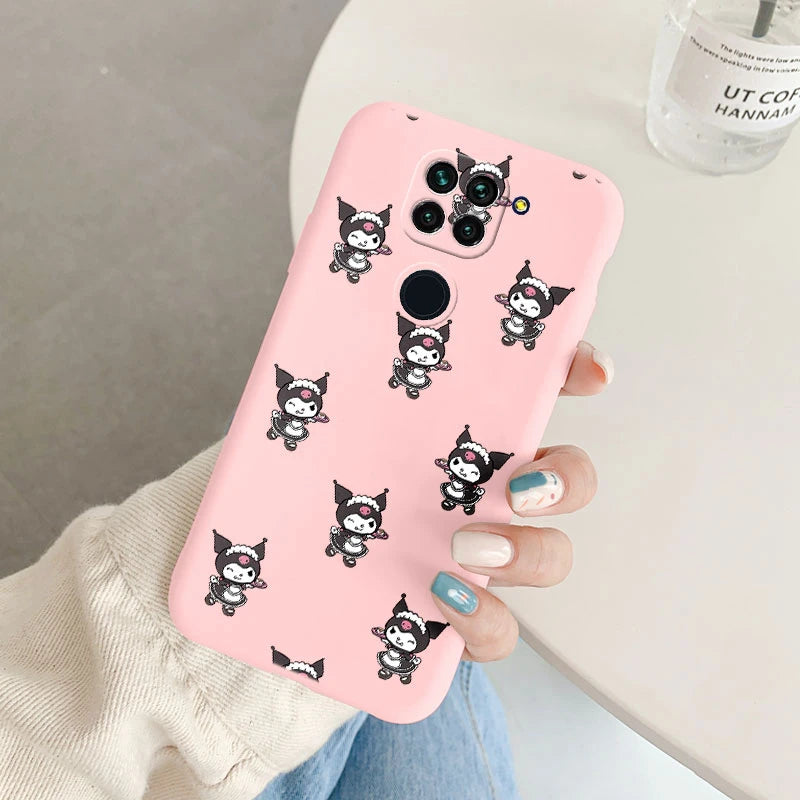 Cute Cartoon Kuromi Melody Cinnamoroll Phone Case - Anti-drop Cases - Xiaomi Redmi Note 9 Back Cover - Girl Boys for Redmi Note 9 - Xiaomi Redmi Note 9 - Anime Fan Gift-Kqf-sanlo38-Redmi Note 9-