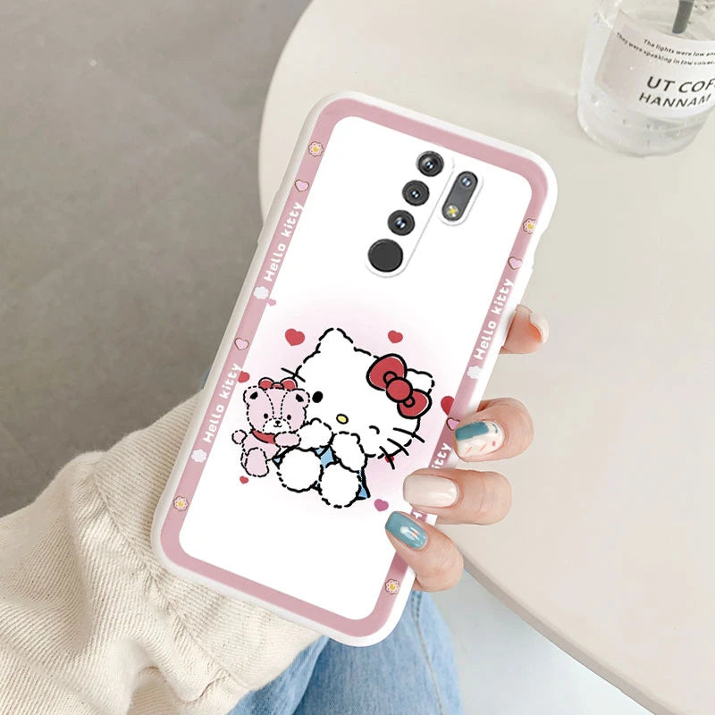 Cartoon Phone Case Kuromi Melody Cinnamoroll - Anti-drop Silicone Case - Xiaomi POCO M2 Redmi 9 Back Cover - Girl Boys for Redmi 9 - Xiaomi Redmi 9 - Anime Fan Gift-Kba-sanlo31-Redmi 9-