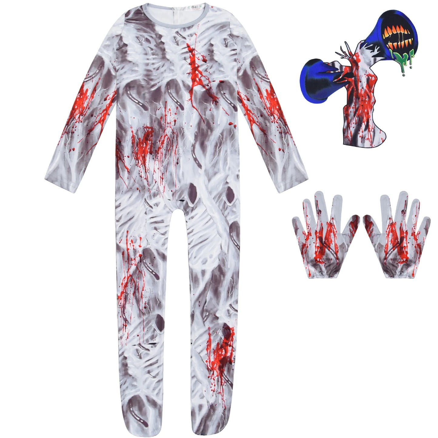 Kids Siren Head Cosplay Costume - Perfect for Boys and Girls, Suitable for Anime Funny Party Bodysuit, Halloween Carnival, and Fancy Dress Jumpsuits-160-120-Siren Head
