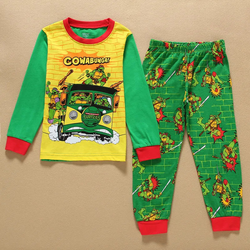 TMNT Kids Pajama Set - 2PCS Cotton Sportswear for Boys and Girls - Teenage Mutant Ninja Turtles Style-TMNT-C-90CM-
