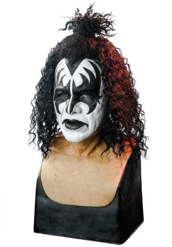 Halloween Kiss Gene Simmons Lead Singer Latex Mask - Electric Music Festival Cosplay Horror Masks for Party Dress Up and Performance Props-B-One Size-