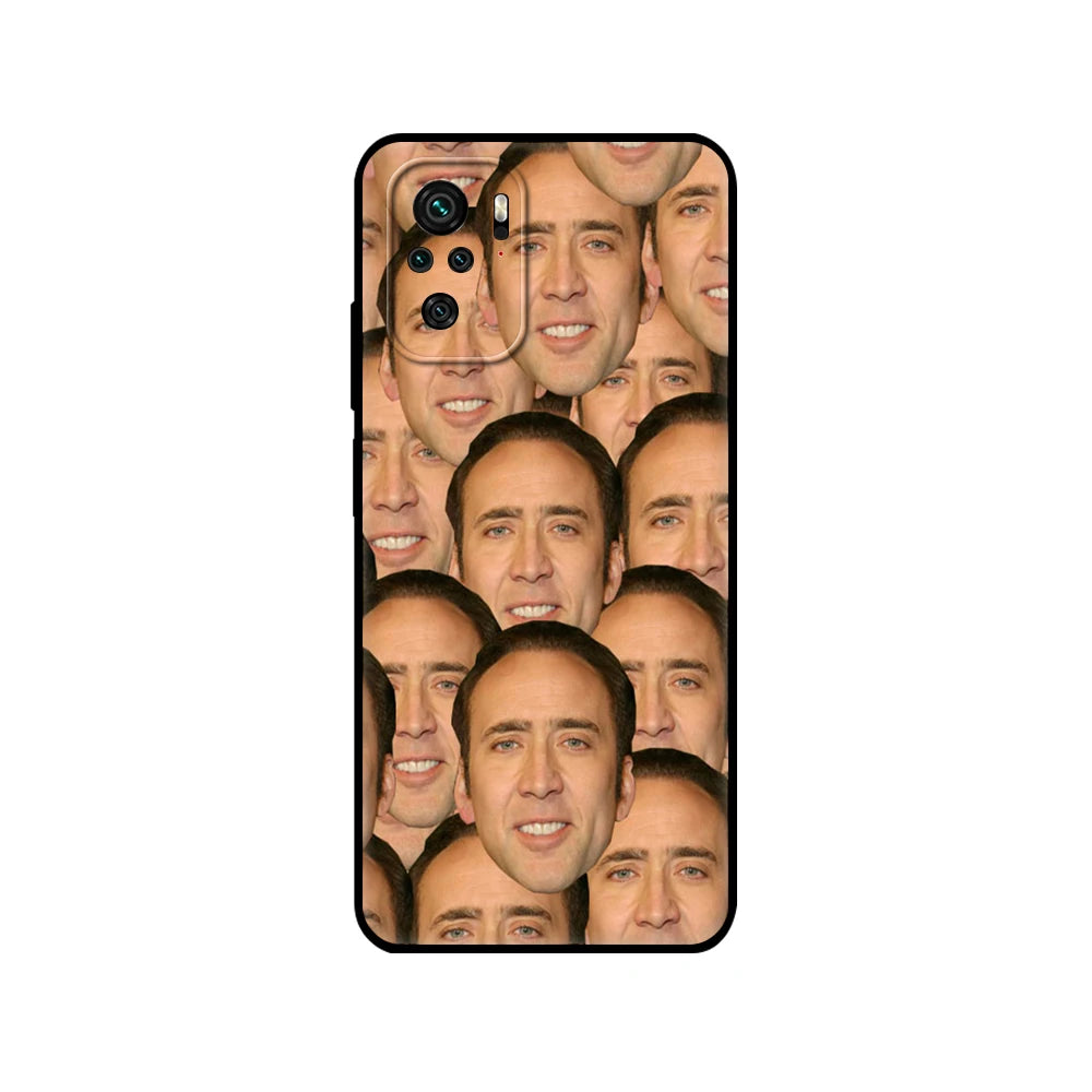 Nicolas Cage Tribute - Xiaomi Redmi Phone Case - Fits 9T, Note 9T, Note 10 5G, 4G Pro, 10S - Black TPU Material.-92630-For Xiaomi Redmi 9T-