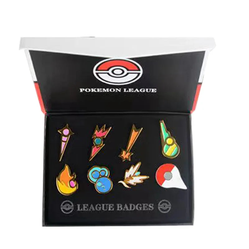 Pokemon Gym Badges Collection - Kanto Johto Hoenn Sinnoh Pins Brooches - Unique Pocket Monster Gift-G-