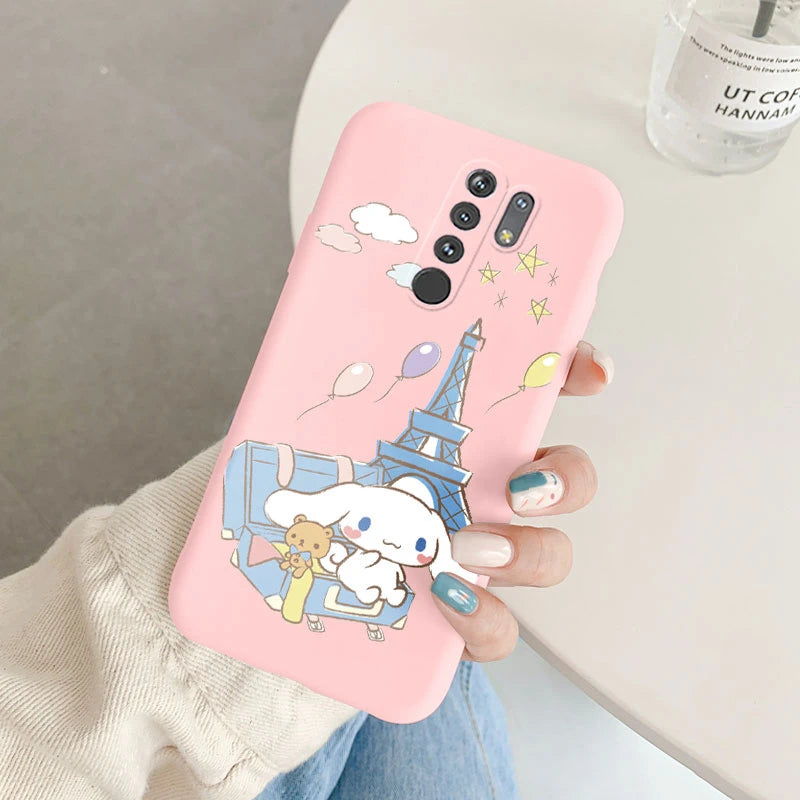 Cartoon Phone Case Kuromi Melody Cinnamoroll - Anti-drop Silicone Case - Xiaomi POCO M2 Redmi 9 Back Cover - Girl Boys for Redmi 9 - Xiaomi Redmi 9 - Anime Fan Gift-Kqf-sanlo49-Redmi 9-
