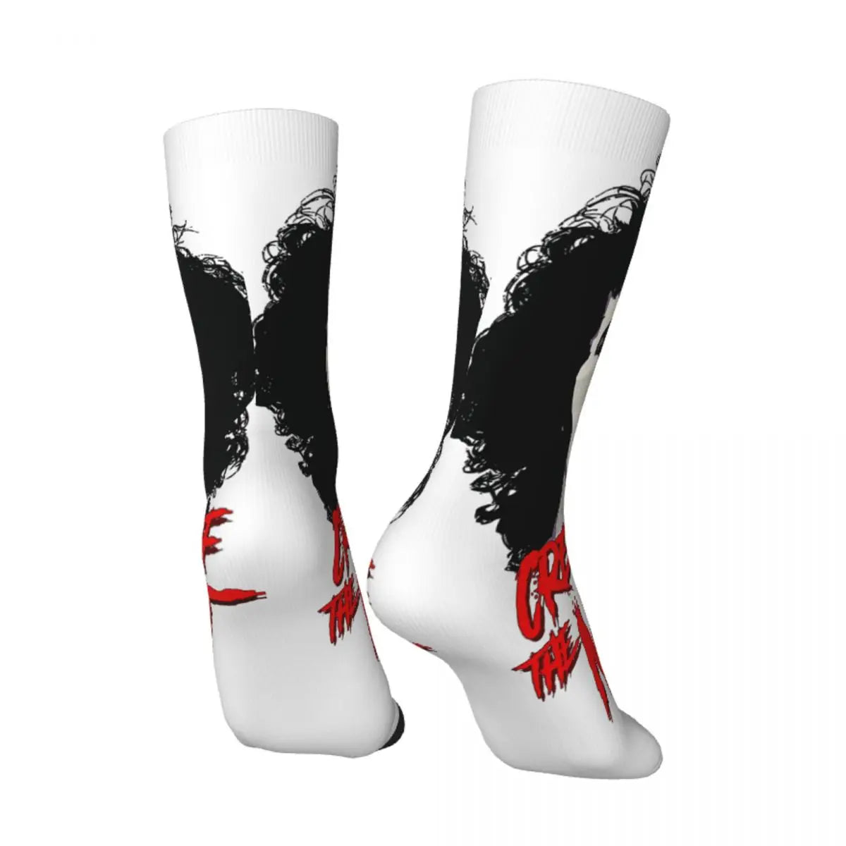 Creature Of The Night Rocky Horror Picture Show Socks - Funny Crazy Men's Hip Hop Vintage - Seamless Printed Crew-WHITE-One Size-