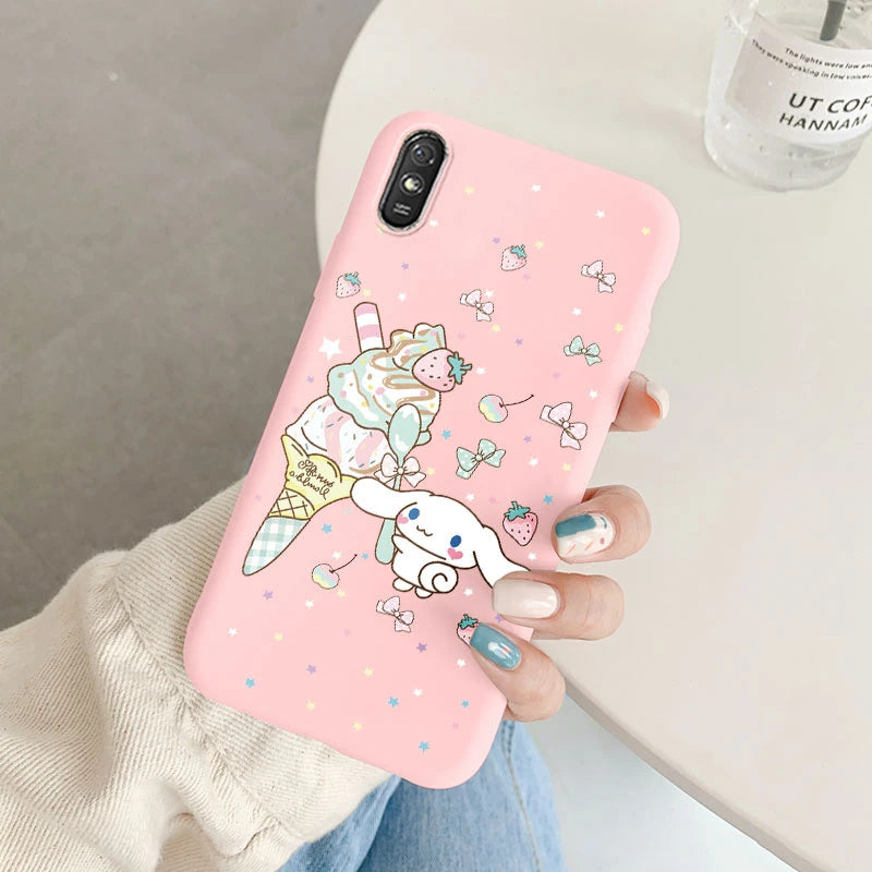 Cute Cartoon Phone Case - Anti-drop Soft Kuromi Melody Cinnamoroll Case - Xiaomi Redmi 9A 9AT Back Cover - Girl Boys for Redmi 9a - Xiaomi Redmi 9A - Anime Fan Gift-Kqf-sanlo53-Redmi 9A-