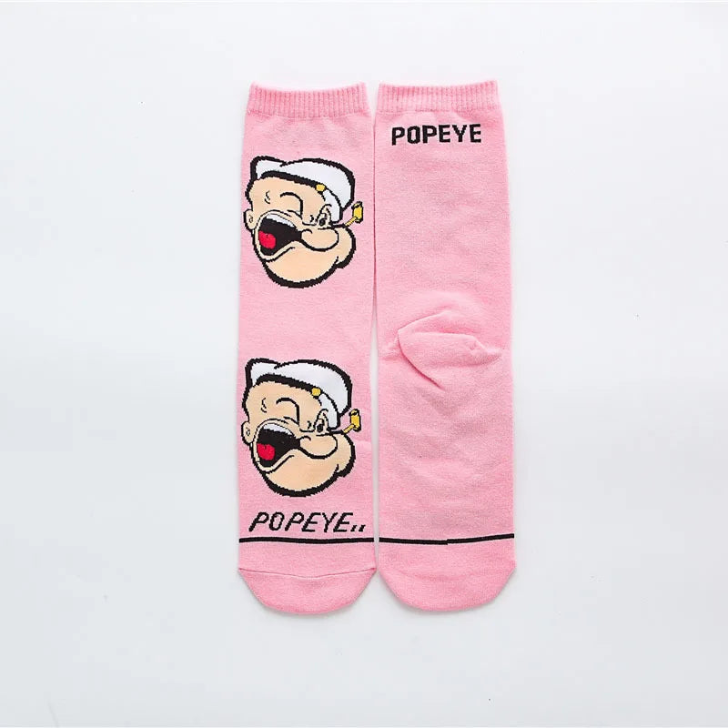 New Popeye the Sailor Cartoon Socks Anime Figure Olive Casual Cotton Socks Male Fashion Sports Socks Size 36-43 Direct selling-04-