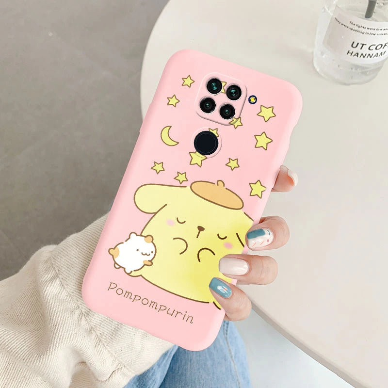 Cute Cartoon Kuromi Melody Cinnamoroll Phone Case - Anti-drop Cases - Xiaomi Redmi Note 9 Back Cover - Girl Boys for Redmi Note 9 - Xiaomi Redmi Note 9 - Anime Fan Gift-Kqf-sanlo45-Redmi Note 9-