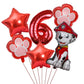1Set Cartoon Paw Patrol Ryder Birthday Decoration - Aluminum Film Balloon Set Dog Chase Skye Marshall - Party Supplies Children Toys-Red 6pcs 6-