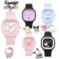 Sanrio Hello Kitty Watch Kuromi Cinnamoroll Silicone Strap Quartz Casual Cartoon Melody WristWatch Girls Children Birthday Gifts-