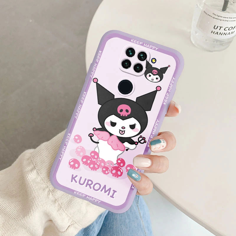 Cute Cartoon Kuromi Melody Cinnamoroll Phone Case - Anti-drop Cases - Xiaomi Redmi Note 9 Back Cover - Girl Boys for Redmi Note 9 - Xiaomi Redmi Note 9 - Anime Fan Gift-Kcz-sanlo28-Redmi Note 9-