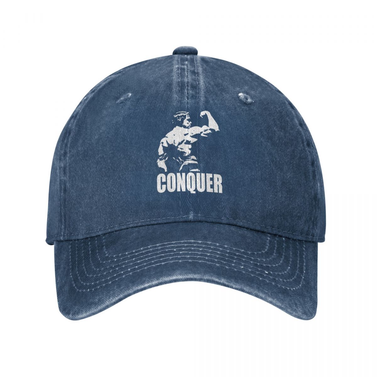 Conquer Arnold Schwarzenegger - Snapback Baseball Cap - Summer Hat For Men and Women-Navy Blue-One Size-