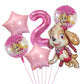 1Set Cartoon Paw Patrol Ryder Birthday Decoration - Aluminum Film Balloon Set Dog Chase Skye Marshall - Party Supplies Children Toys-Pink 6pcs 2-