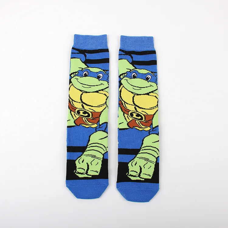 Teenage Mutant Ninja Turtles Skateboard Socks - Men & Women Hip Hop Print - Personality Casual Long Breathable Sock-16 a pair-one size-