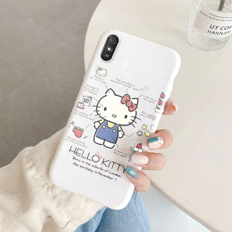 Cute Cartoon Phone Case - Anti-drop Soft Kuromi Melody Cinnamoroll Case - Xiaomi Redmi 9A 9AT Back Cover - Girl Boys for Redmi 9a - Xiaomi Redmi 9A - Anime Fan Gift-Kba-sanlo36-Redmi 9A-
