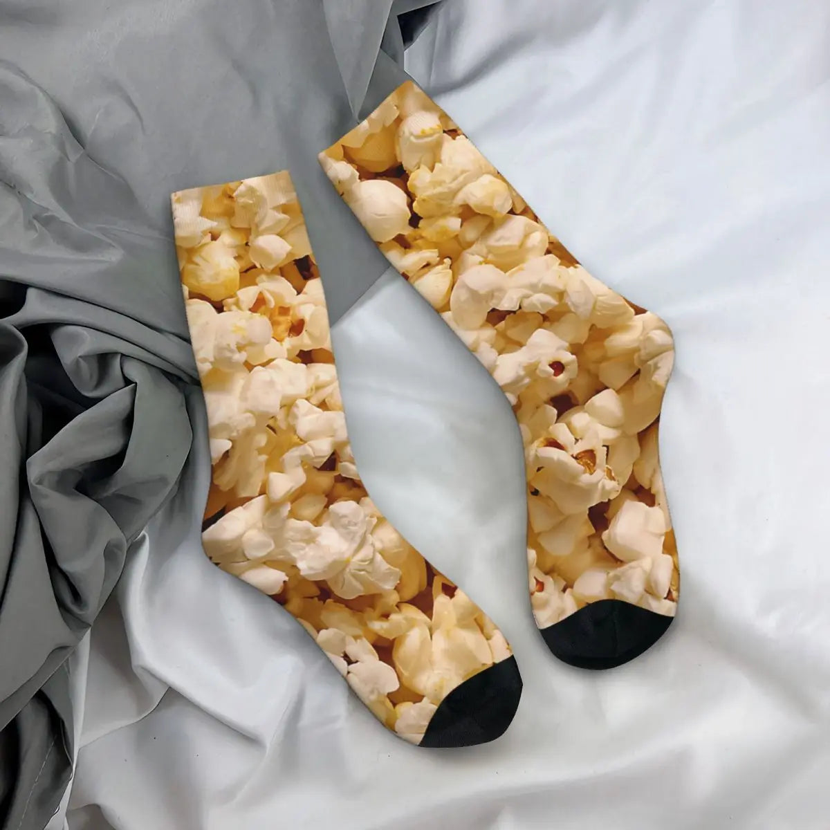 Popcorn Hip Hop Vintage Crazy Sock - Funny Seamless Pattern for Men - Novelty Printed Boys Crew Gift-