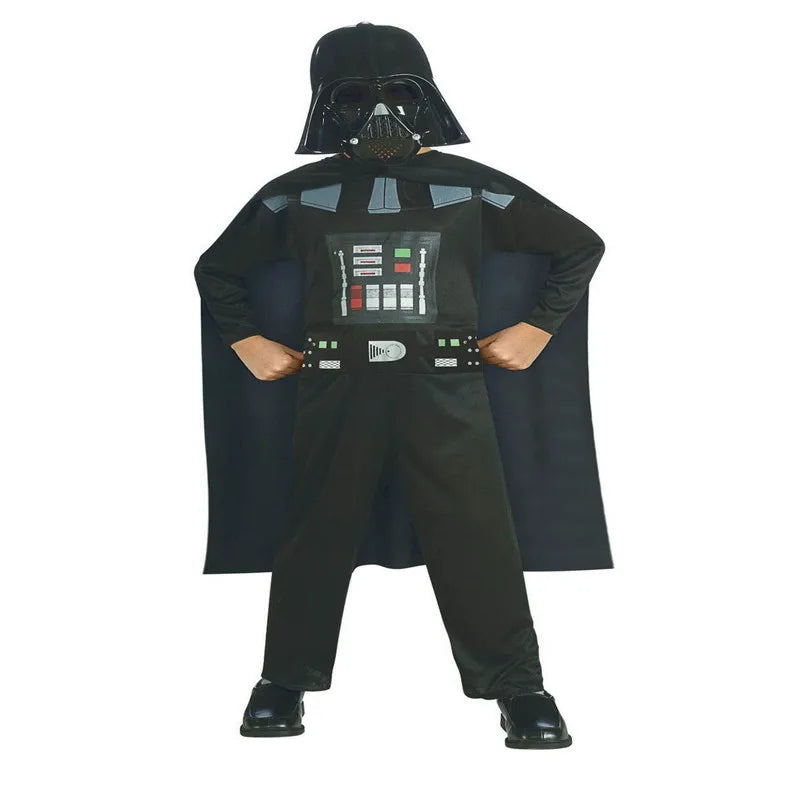 Boys and Girls Children's Promo Darth Star Costume - Halloween Cosplay Cloth Sets with Mask, Perfect for Christmas and New Year Gifts for Kids-black-S-Other